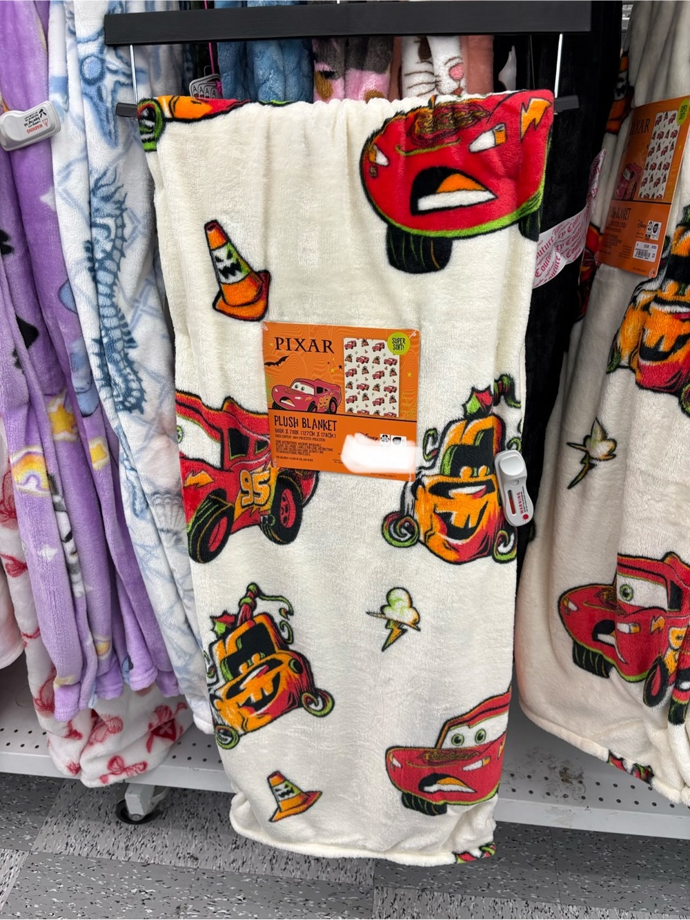 Cars Halloween Blanket 50 x 70 New for 2026 Disney Pixar Frightfully Fun